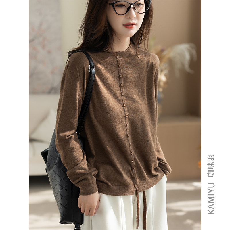 咖咪羽针织开衫女秋冬新款女式时尚羊毛流行好看女装上衣针织衫女