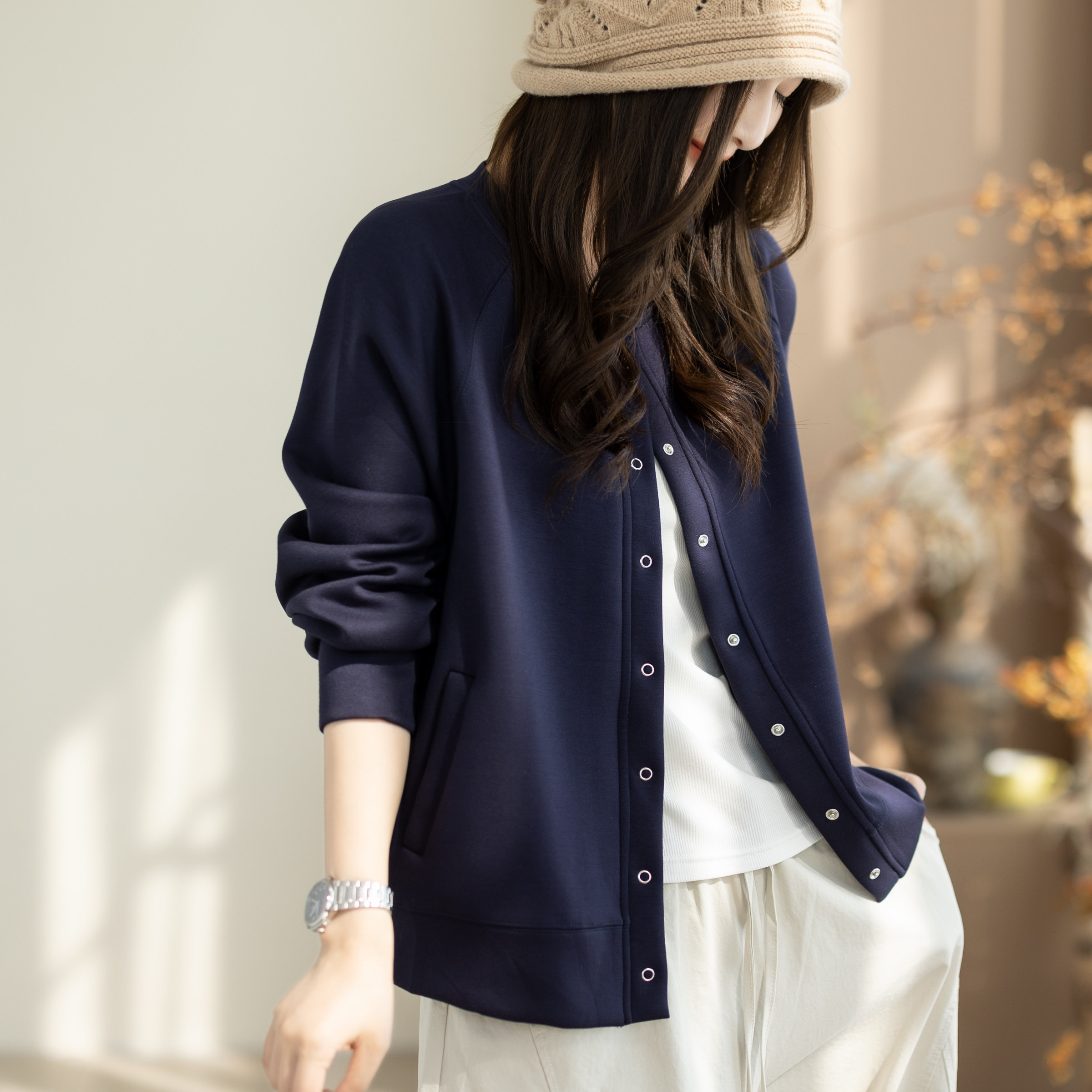 咖咪羽卫衣外套女秋季新款宽松休闲短款棒球服显瘦开衫女装上衣