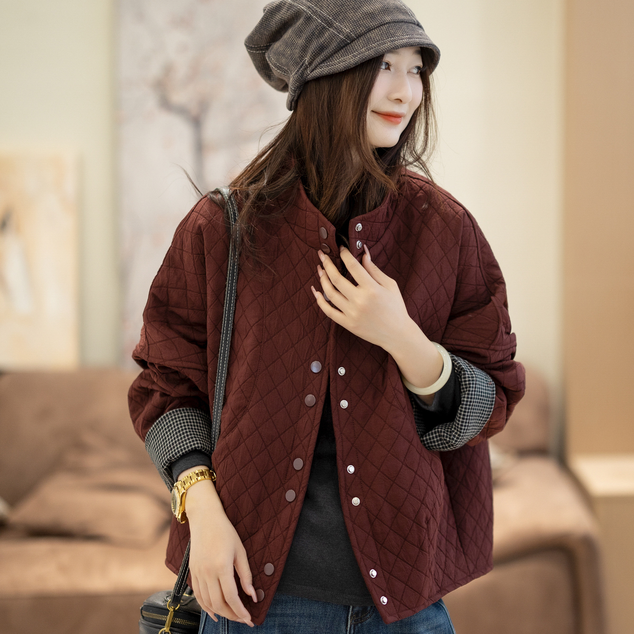 咖咪羽棉服女冬季新款保暖棉衣小个子修身百搭女装外套短款设计感