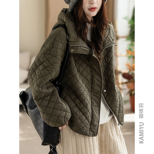 咖咪羽棉服女秋冬新款女士帽子休闲气质宽松流行好看女款上衣棉袄