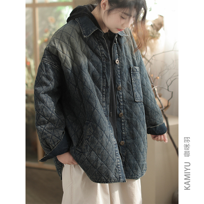 咖咪羽中长款休闲通勤宽松棉服