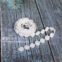 Hand-woven dreamcatcher tassel thread, white lace with iridescent flower borders, narrow sections dyed in dreamy colors, hand-dyed snow gauze ribbon thumbnail 5