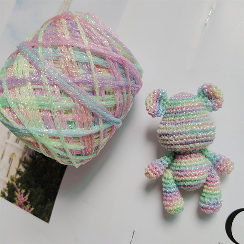 段染夏季毛线暴力熊玩偶空心纱