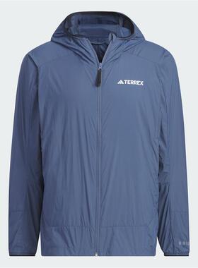 Adidas阿迪达斯男子2024夏新款户外防晒运动休闲连帽皮肤衣IS0272