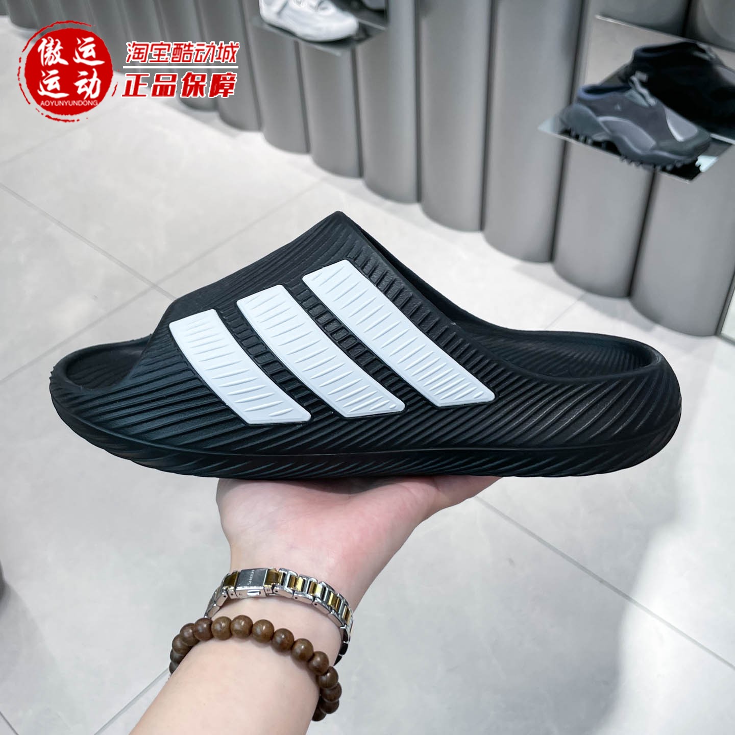 Adidas阿迪达斯男鞋2026秋款日常百搭运动休闲舒适运动拖鞋KH6414