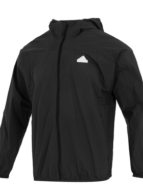 阿迪达斯男子外套2024夏新款梭织防风连帽运动休闲夹克外套IT3940