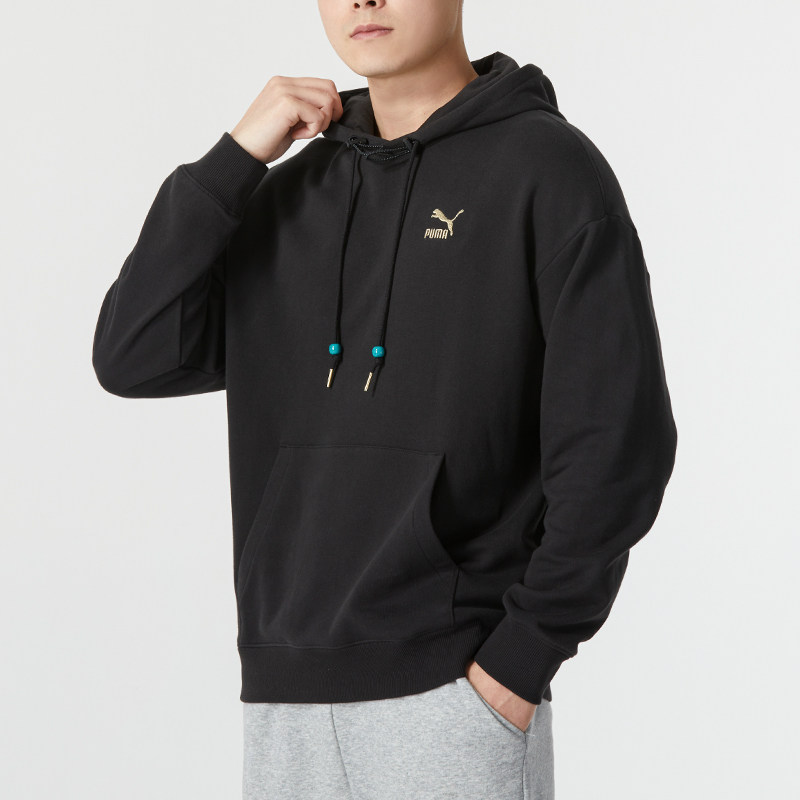 彪马卫衣男女装2024春季龙年新年款连帽休闲运动套头衫 625833-01