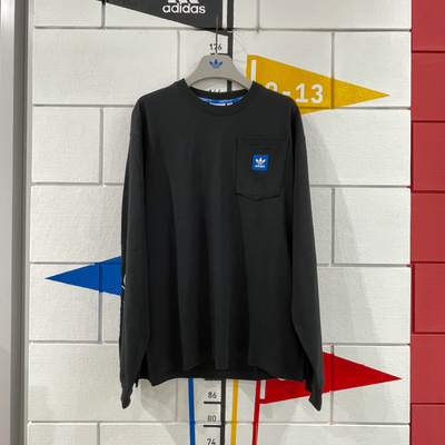 ADIDAS阿迪达斯三叶草男装2024秋新款纯棉休闲运动长袖T恤 JC6834