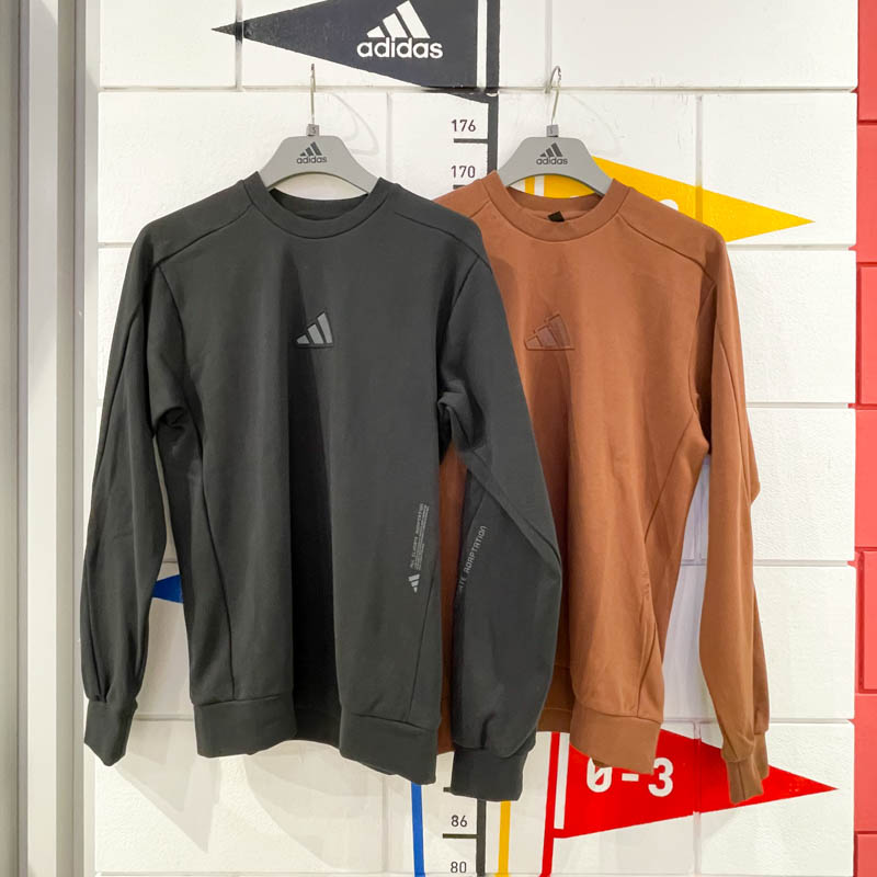 阿迪达斯男装2025春季新款针织圆领休闲卫衣套头衫 JZ8420 JZ8421