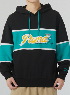 彪马2024春季新款男女卫衣时尚印花运动休闲连帽套头衫 625800-01