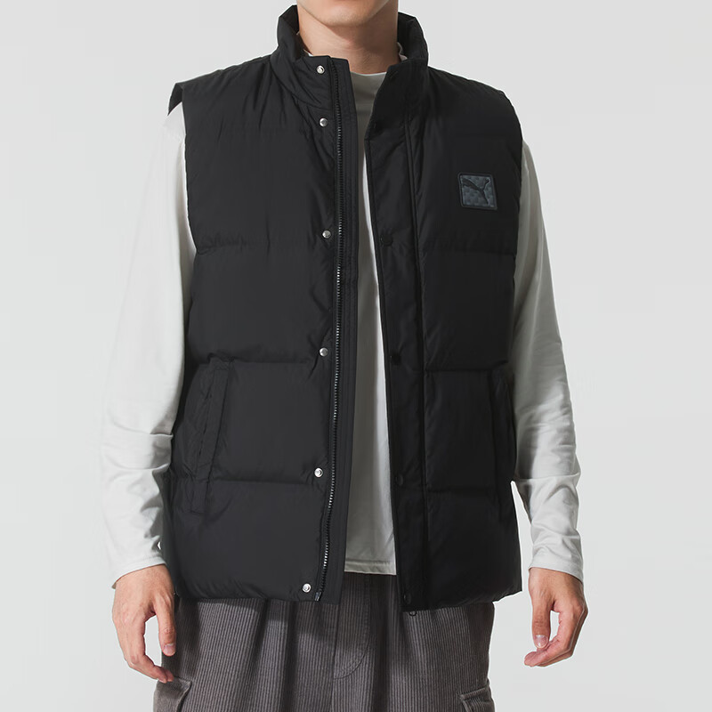 puma彪马男子2025冬季新款拒水保暖运动羽绒马甲背心635755-01-05