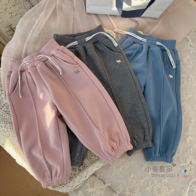 儿童秋冬保暖加绒收脚卫裤休闲裤