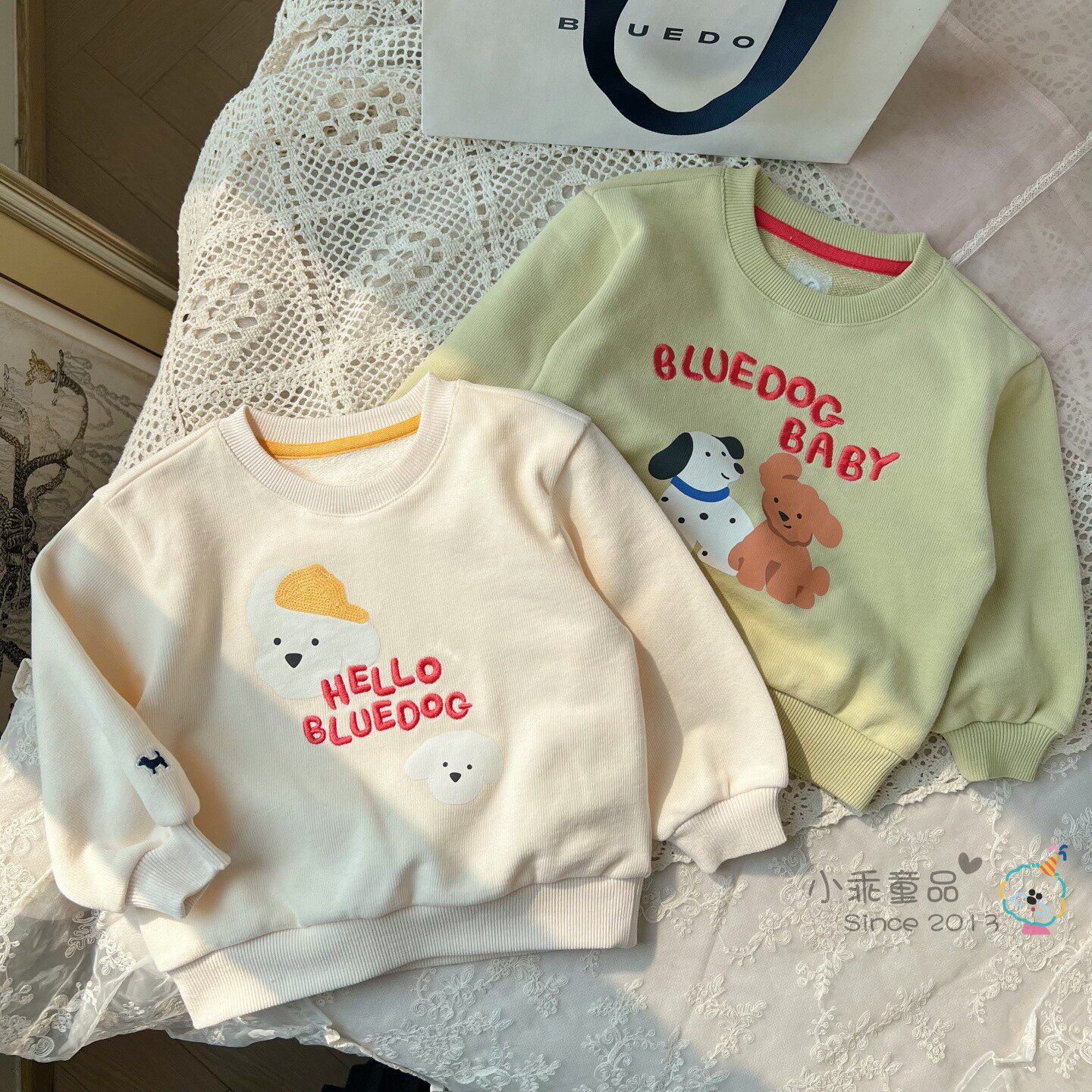 男女童春秋上衣 柔软舒适纯棉印花刺绣宽松百搭圆领毛圈套头卫衣