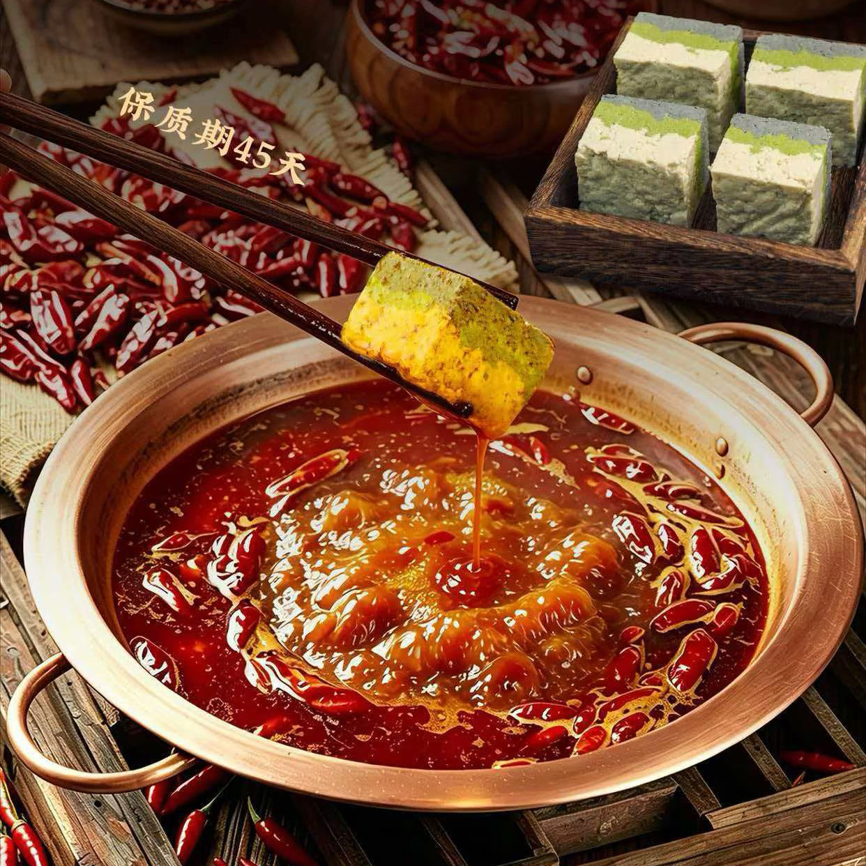 火锅新品三彩豆花火锅食材麻辣烫串串香冒菜豆制品豆腐干豆花