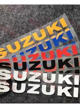 摩托车贴纸suzuk铃木车标字母反光防水贴花一对装 创意个性改装