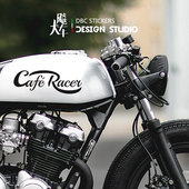 Cafe Racer复古绅士凯旋哈雷油箱头盔摩托车改装 防水反光贴花