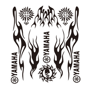 适用摩托车贴纸助力车电动车全车套贴反光贴鬼火贴花饿狼贴一套