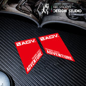 水鸟GS1200 铝箱警示防水贴花 改装 F800 ADV三箱边箱反光贴