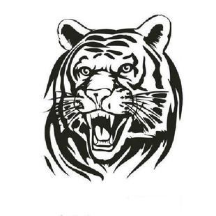 车门引擎盖备胎罩车贴纸创意车身装饰贴花火焰老虎头动物汽车贴画