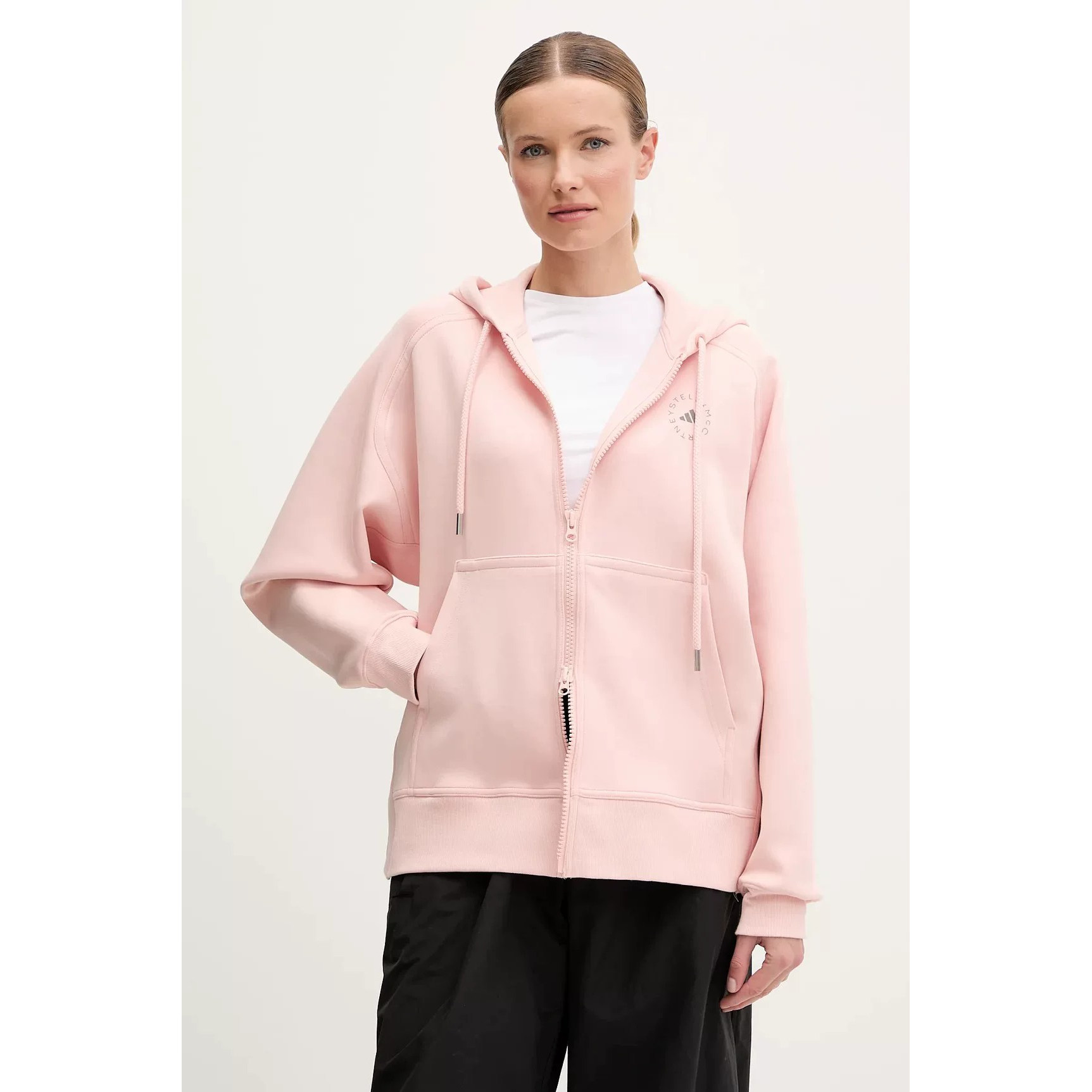 现货 adidas stella SMC新款运动休闲宽松连帽针织外套JI5160图片