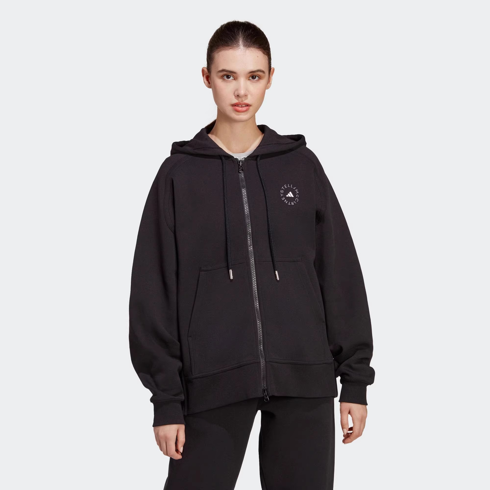 现货 adidas stella SMC新款运动休闲宽松连帽针织外套JN0226图片