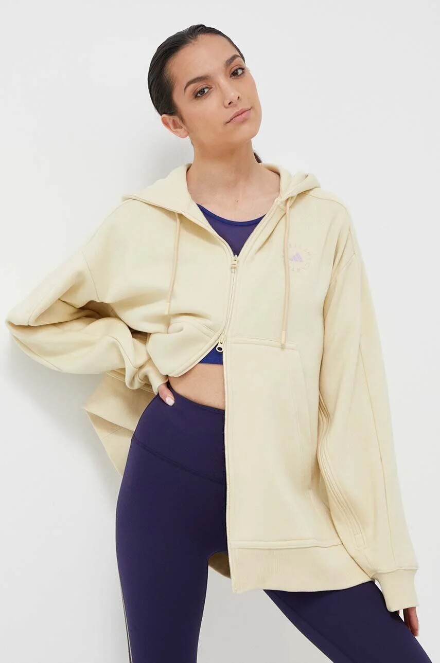 现货adidas stella运动休闲中长款加绒保暖连帽外套图片