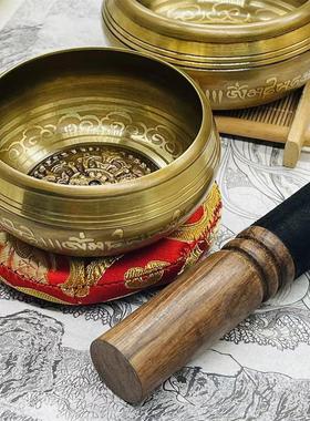 尼泊尔手工西藏颂钵转棒佛音碗