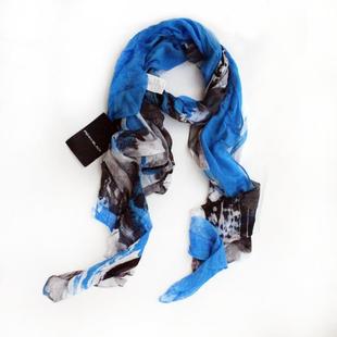 出口意大利39欧元迷彩蓝pennyblack围巾丝巾防晒披肩沙滩巾特价