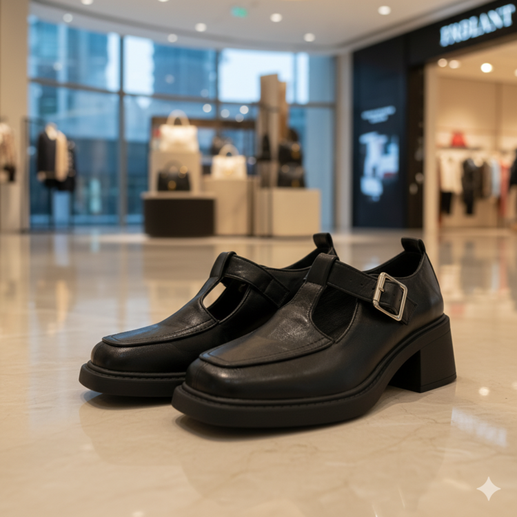 通勤厚底防滑时尚乐福鞋女一字扣带一脚蹬学院风简约小皮鞋单鞋子,女鞋,深口单鞋,淘宝优惠券,粉丝福利购,淘宝优惠卷