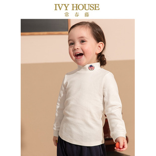HOUSE常春藤儿童装 百搭针织长袖 男女童秋季 半高领打底衫 T恤 款 IVY