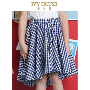 格子短裙学院风经典 女童春夏新款 格纹半身裙 HOUSE常春藤童装 IVY
