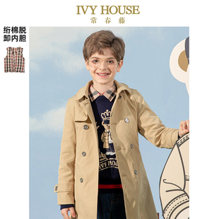 经典 IVY 新款 男女童冬季 双排扣肯辛顿风衣外套 HOUSE常春藤儿童装