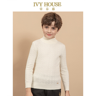 儿童含羊毛半高领打底衫 男女童秋冬 针织毛衣 HOUSE常春藤童装 IVY