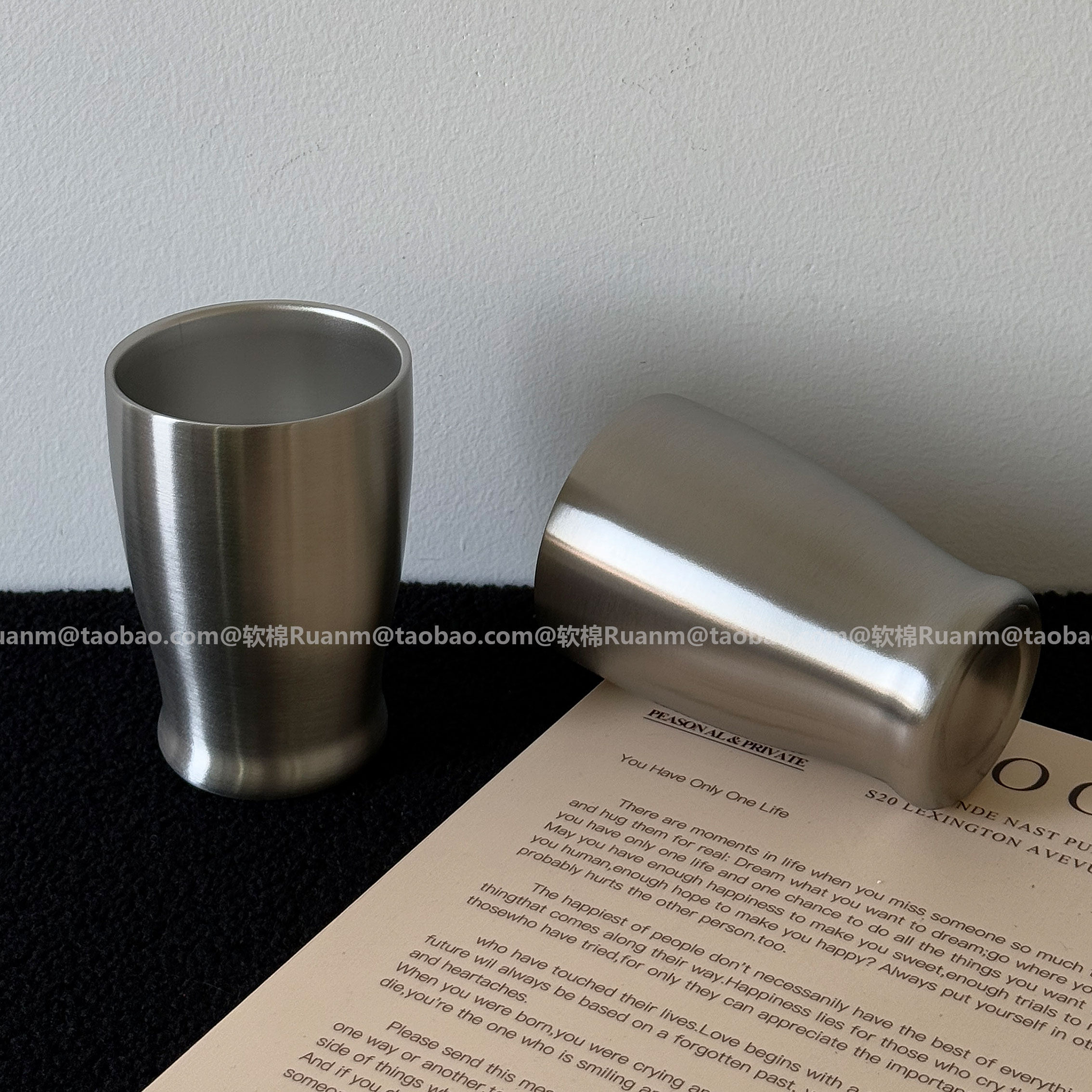 复古双层防烫防摔冷饮杯家用高颜值喝水杯子轻奢奶茶咖啡杯果茶杯