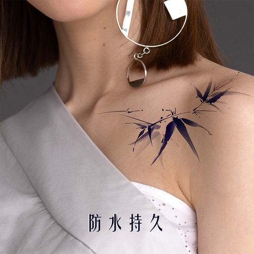 墨印记古风竹子纹身贴防水半永久