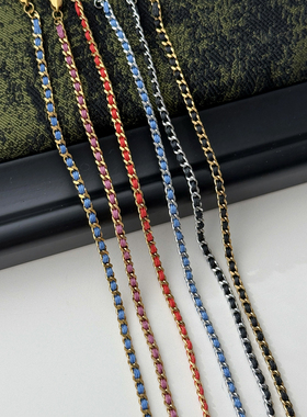 小香风红绳手链钛钢镀金本命年女