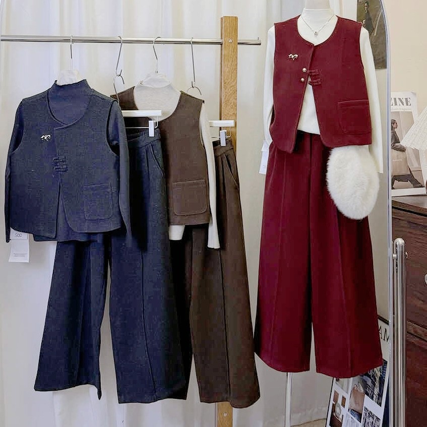 甜茶韩系-26早春新年战袍马甲+安迪绒打底针织衫+休闲裤三件套装,女装/女士精品,时尚套装,淘宝优惠券,粉丝福利购,淘宝优惠卷