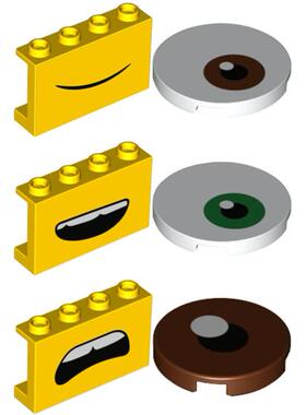 新LEGO乐高75551嘴表情14718pr小黄人14769pr眼睛67095光面印刷件