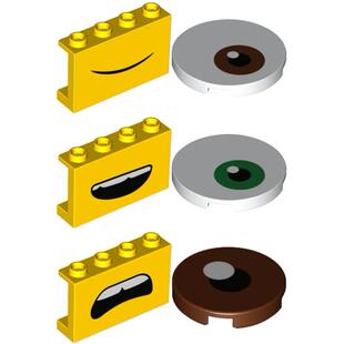 新LEGO乐高75551嘴表情14718pr小黄人14769pr眼睛67095光面印刷件