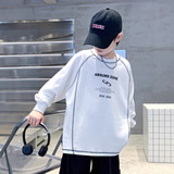 儿童装男童秋装卫衣新款中大童秋季上衣男孩打底衫秋款t恤潮，童装T恤，摩比熊