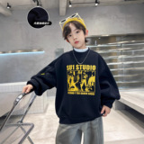 男童加绒卫衣新款冬装大儿童加厚男孩一体绒上衣打底衫潮，童装卫衣/绒衫，摩比熊