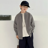 男童开衫毛衣秋冬款加厚儿童冬季线衣新款大童装冬装针织衫潮，童装毛衣，摩比熊