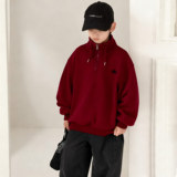 男童红色卫衣冬季儿童加绒加厚一体绒本命年衣服大童马年男孩，童装卫衣/绒衫，摩比熊