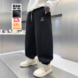 男童加绒裤子秋冬一体绒运动裤新款大儿童冬季加厚棉裤潮，童装裤子，摩比熊