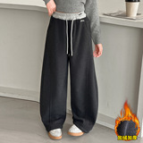 女童加绒弯刀裤一体绒秋冬裤子新款儿童加厚运动大童冬季，童装裤子，摩比熊