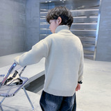 男大童卡通加厚一体绒高领打底毛衣冬装新款儿童保暖针织线衣，童装毛衣，摩比熊