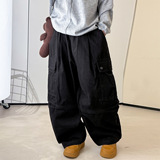 男童裤子冬季儿童加绒一体绒休闲裤秋冬新款大童装冬装工装裤，童装裤子，摩比熊