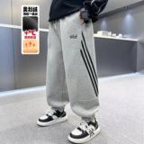 男童加绒裤子新款秋冬款一体绒男孩加厚运动冬季大儿童潮，童装裤子，摩比熊