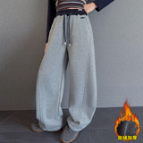 女童加绒弯刀裤一体绒秋冬裤子新款儿童加厚运动大童冬季，童装裤子，摩比熊