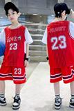 儿童装男童夏装套装新款夏季篮球服运动中大童薄款速干两件套，童装休闲套装，摩比熊
